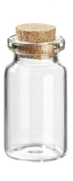 Mini-Glasröhrchen mit Korken - 20 x 40mm - 6 Stück