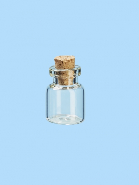 Mini-Glasröhrchen mit Korken - 16 x 22mm - 8 Stück