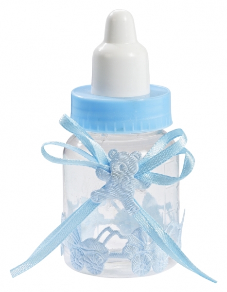 Deko Figur - Babyflasche - blau - ca. 4x9cm