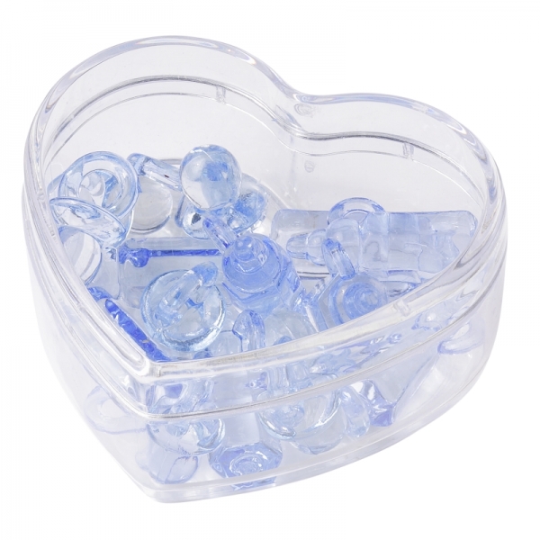 Streuteile Schnuller und Fläschchen - blau  - ca. 2 - 2,5cm - 16 Stück pro Box