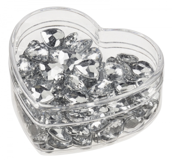 Streu-Diamanten Herz, ca. 10mm, Box mit 120 Stück