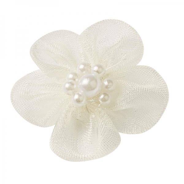 Tüllblüten - creme - ca. 3cm - Box mit 15 Stk.