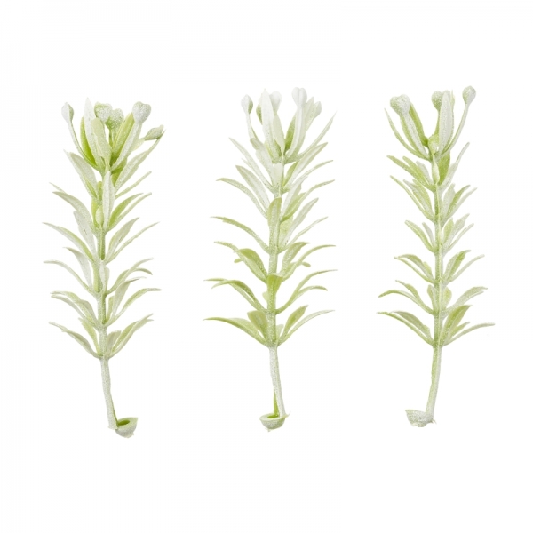 Mini-Zweig - ca. 5cm -  6 Stück - grau/grün