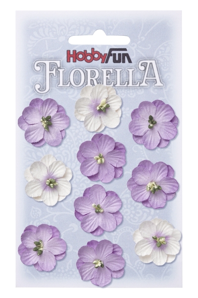 Florella-Blüten aus Maulbeer-Papier -  ca. 25mm - 10 Stück pro Beutel - lavendel