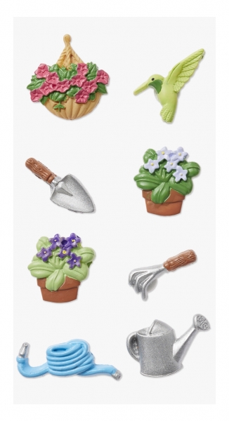 Deko - Garten-Minis mit Klebepunkt - ca. 2,5cm - 8-teilig
