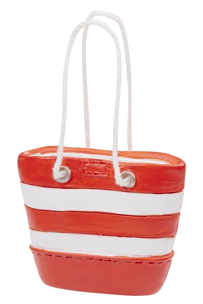 Deko - Tasche rot-weiß -  ca. 3,7 x 4,5cm
