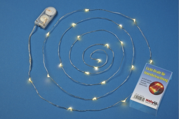 LED-Leuchtdrath - 10 Lampen (warmweiß) - Batterie wasserdicht