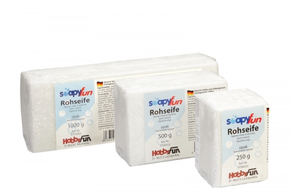 Glycerin Rohseife Seife - opak / weiß -  250g /500g /1000g
