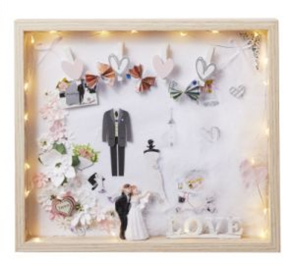 Deko-Rahmen (MDF) - natur - 39,5 x 20,5 x 3,5 cm